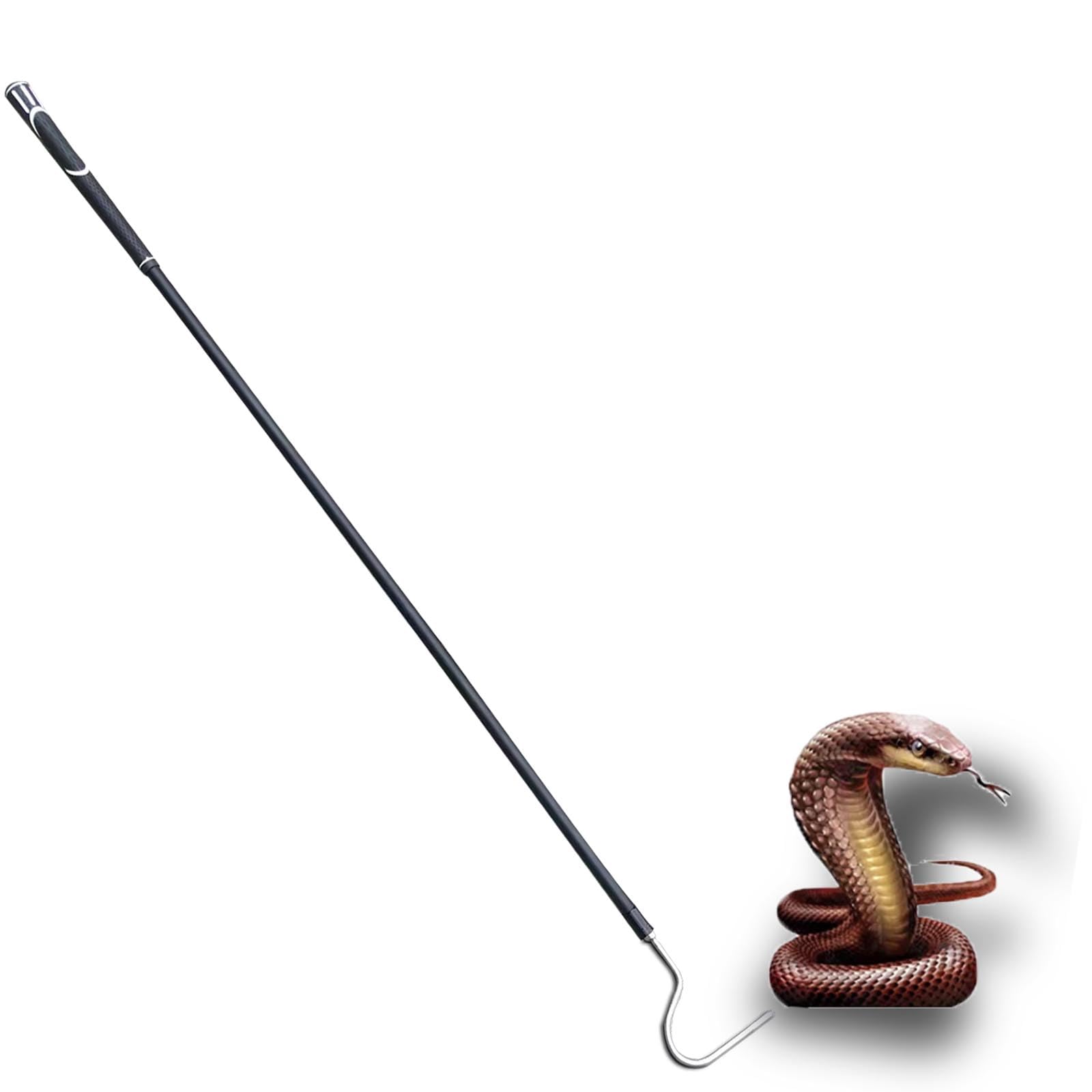 SYFRLLC High-Carbon Snake Hook Reptile Stick Tongs Grabber Pick-up Handling Tools for Catching Controlling or Moving Snakes 49in