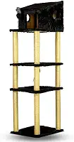 Arranhador para Gatos Torre Gigante Com Casa e Cama Confortável Brinquedos Interativos Cat Rio(Preto)