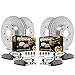 Power Stop Front and Rear K8450-36 Carbon-Fiber Ceramic Brake Pad with Drilled and Slotted Rotor Kit Z36 Truck and Tow