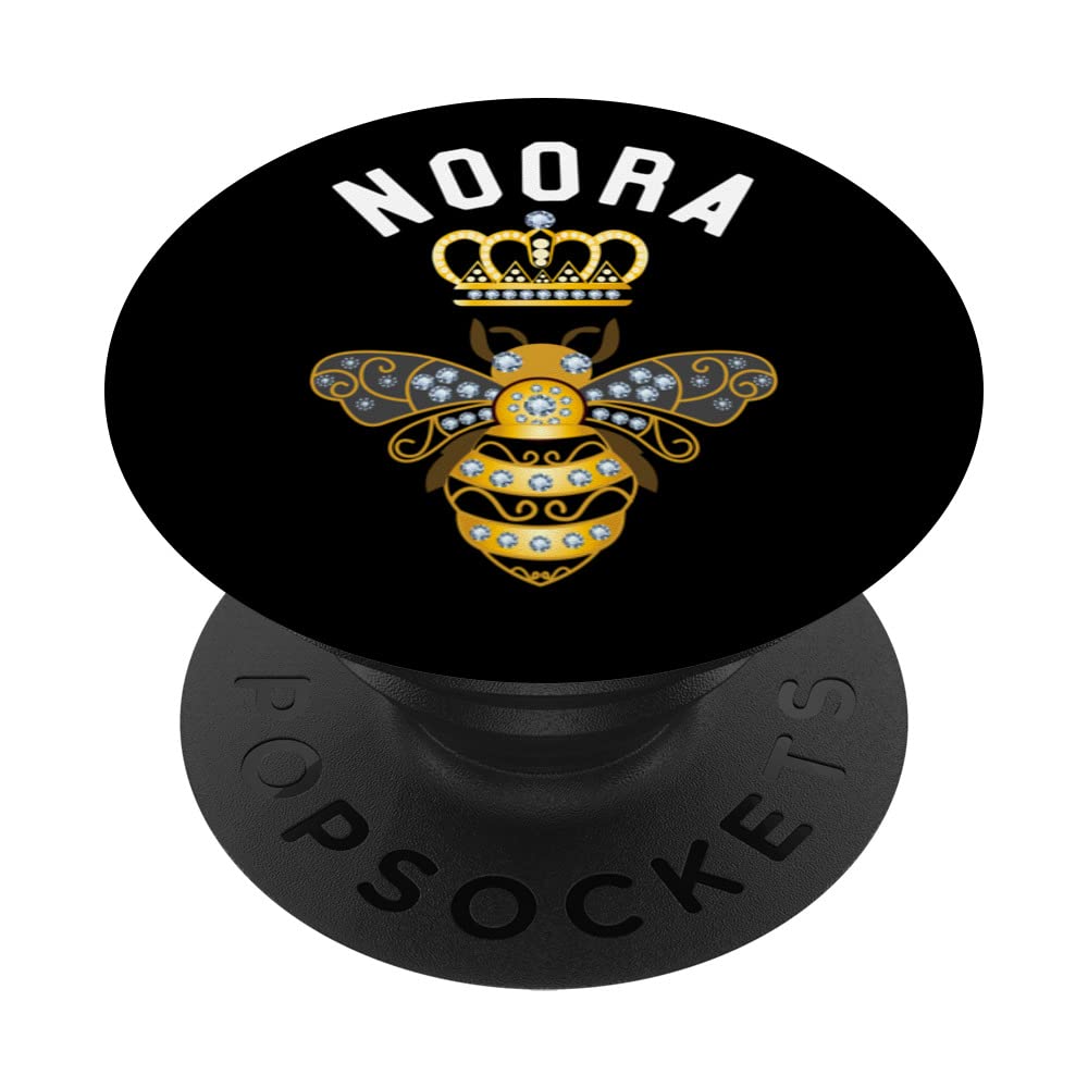 Noora Name Noora Birthday Gifts Queen Crown Bee Noora PopSockets Swappable PopGrip