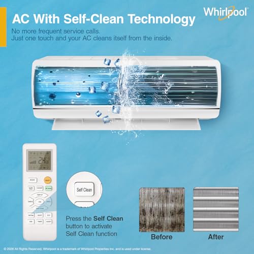 Image of Whirlpool 2 Ton 3 Star, New star rated, 3D cool Inverter Split AC (3D Cool 20T 3S INV EXP S6M3PP0, Copper, Convertible 4-in-1 Cooling Mode, HD Filter White)