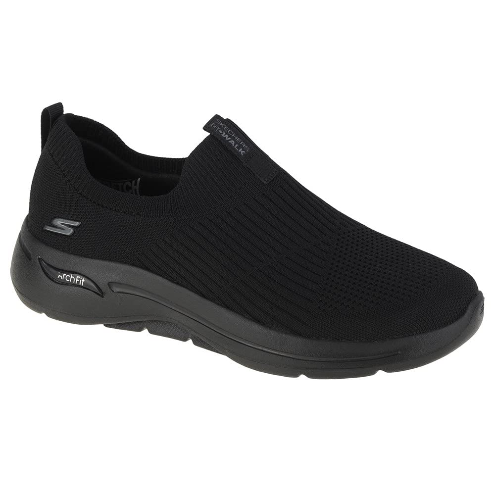 Skechers Women's Go Walk Arch Fit Iconic Sneaker, Black, 5.5 UK