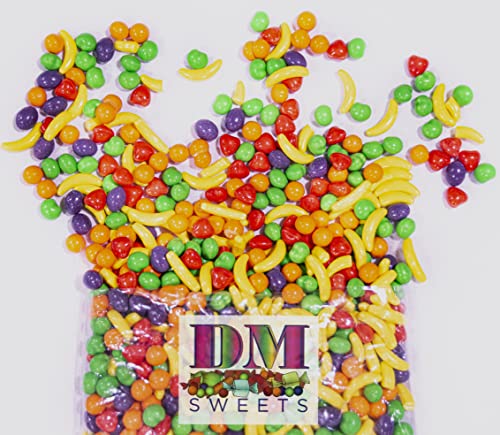 Dm Sweets Fresh Assorted Orange Banana Strawberry Grape Green Apple Sweet Hard Crunchy Candy thumb #2