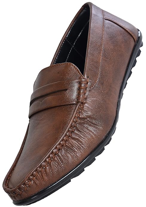 NEULY Vibe-1 Mens Faux Leather Casual Shoe Moccasin Loafer Shoes for Men (Brown, UK Footwear Size System, Adult, Men, Numeric, Medium, 7) (B0CGP661RX) Amazon Price History, Amazon Price Tracker