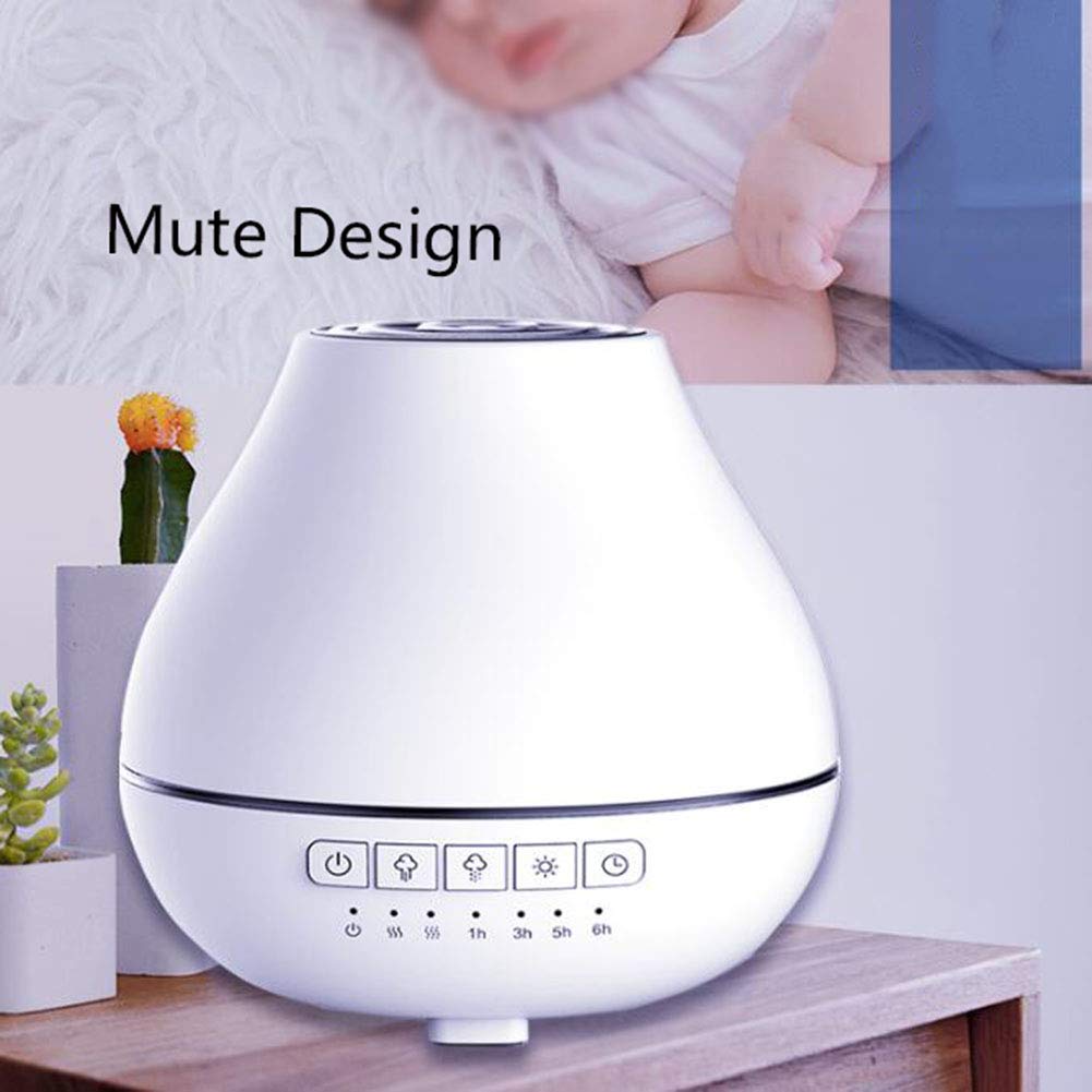 XRXX Diffusori di Aromi da 200ml Diffusore di Oli Essenziali A Luci Notturne A 4 Colori Umidificatori Ad Ultrasuoni Design Silenzioso White
