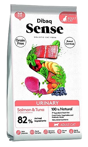 Dibaq Sense Cat Urinary: Aliment Sec, Naturelle 100%, Nourriture complète, sans Céréales au Saumon et au Thon Qui Prend Soin des Voies urinaires des Chats stérilisés. 6 kg