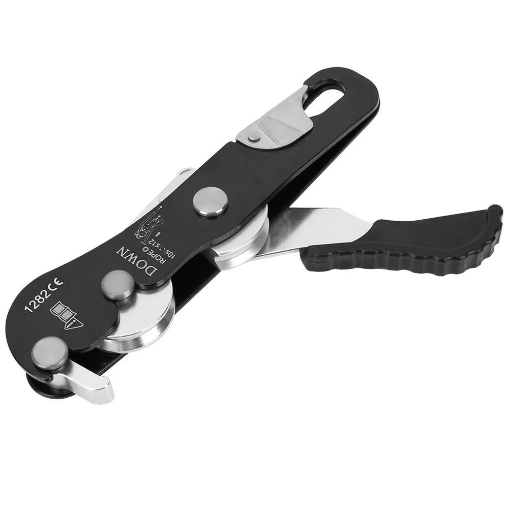 Ejoyous Abseilgerät Klettern, Climbing Descender 10-12 mm Rope Descender Selbstbremsen Stop Climbing Ro für Seildurchmesser 10-12mm bis 150kg