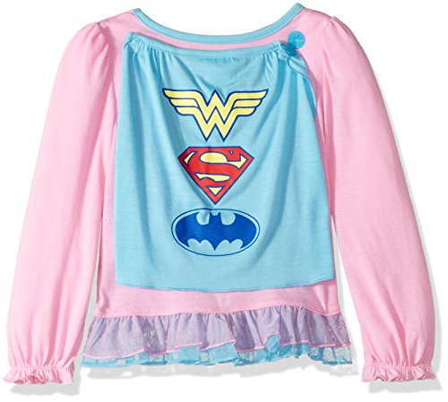 Justice League Little Girls' Toddler 2 Piece Pajama Set with Cape2