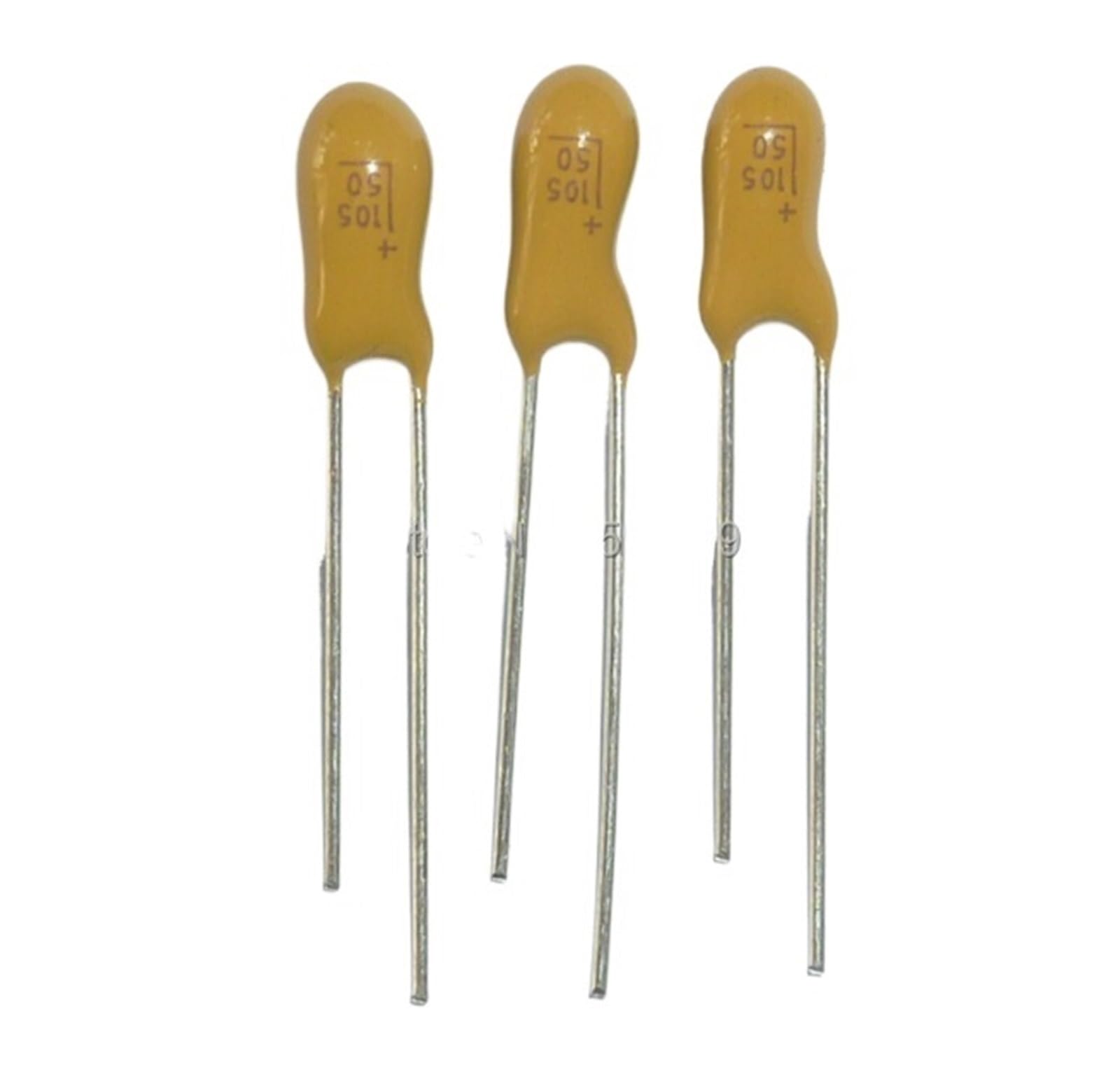 ICXLPMC 10pcs Tantalum capacitor 1uF 50V 105 50V1uF DIP Radial