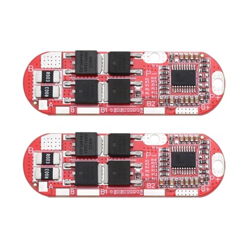 Be In Your Mind 2 placas de protección de batería de litio de polímero de 3,7 V, 20 A, 4S, 18650, BMS, PCM, 55 x 18 mm, color rojo