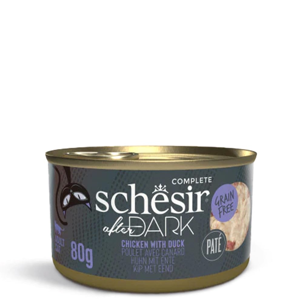 Schesir After Dark Chicken with Duck Pate Adult Cat Wet Food - 80 gm | Pack of 12