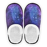 Dussdil Galaxy Spa Slippers Women Men Starry Space Nebula Home Sky House Slippers Memory Foam Closed Toe Slipper Non Slip for Hotel Bedroom Travel Shoes 5-8