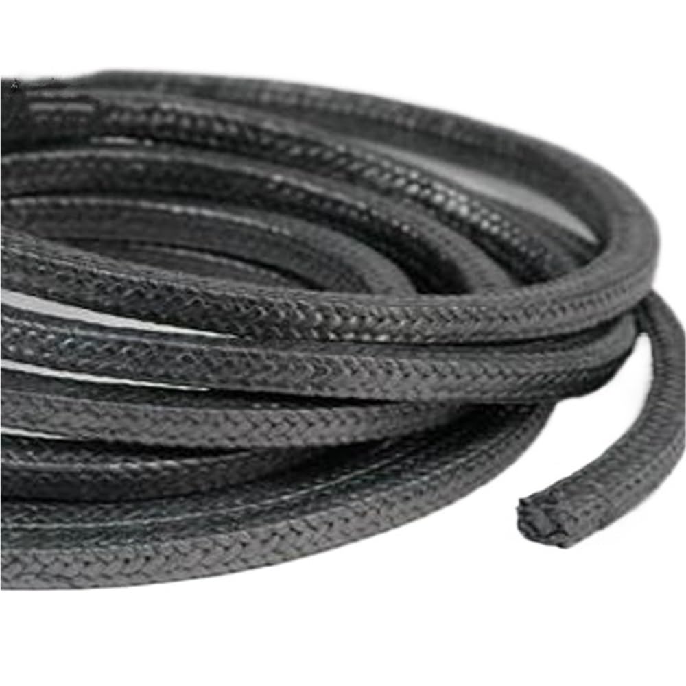 Corda in fibra di vetro per stufe, Guarnizione in fibra intrecciata Baderna in grafite a basso attrito, dimensioni multiple 4x4-12x12mm, 2m/5m | 5MX12MMX12MM