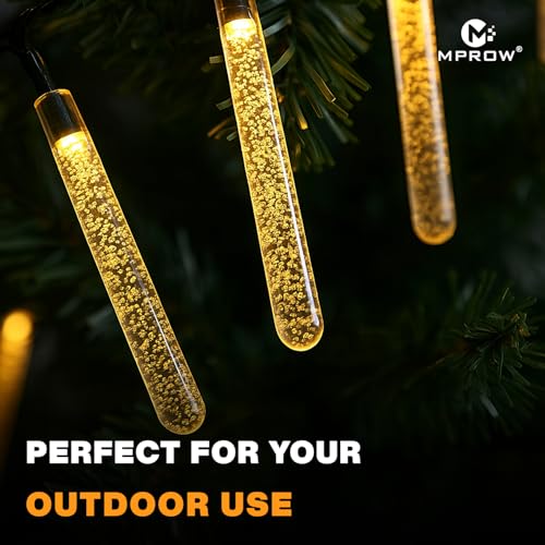Image of MPROW Water Drop LED String Lights, 14 Warm White Fairy Lights, Plug-in Decorative Lights for Indoor Outdoor (Crystal Stick Warm White, 3m, 14)