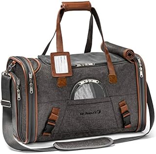 Mr. Peanut's Airline Approved Soft Sided Pet Carrier, Low Profile Gold Series Tote, Premium Brand Self Locking Zippers, Under Seat Compatibility, Plush Faux Fleece Bedding with a Sturdy Plywood Base