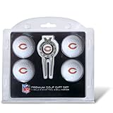 Team Golf NFL Chicago Bears 4 Golfbälle und Pitchgabel-Set, reguläre Größe, Golfbälle (4 Stück) & Pitchgabel mit abnehmbarem doppelseitigem Magnetmarker