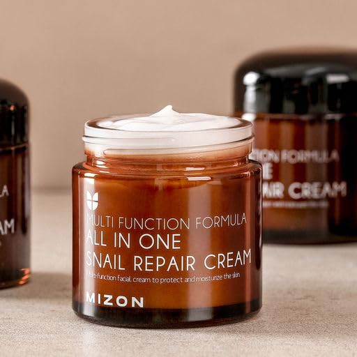 MIZON Full Korean Skincare Set Allin1 Snail Repair Cream Snail Repair Intensive Ampoule Snail Repairing Foam Cleanser and Snail Repair Eye Cream Stocking Stuffers Chirstmas Gift - Image 8