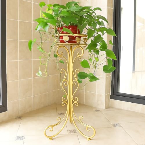 Image of MetalTouch Elegant Plant Stand vase Type Flower Pot Stand for Balcony Living Room Outdoor Indoor Plants Plant Holder Home Decor Item-60 cm (Golden)