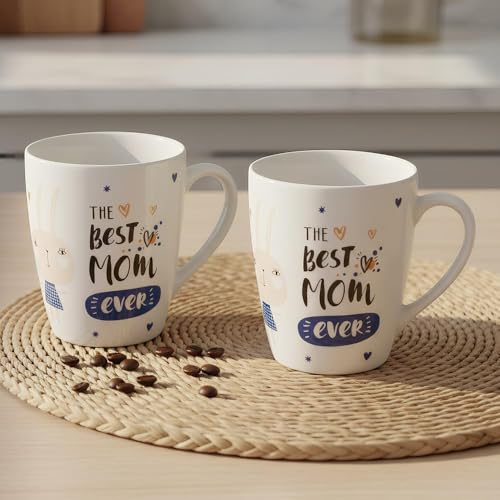 Image of U.P.C. U.P.C.Milk Mug Set of 2 | Ceramic & Bone China Coffee Milk Cups | Designer Printed Tea Coffee Mug Set | Large Capacity Milk Mugs | Microwave Safe Cup Set | Kitchen Drinkware Gift Set