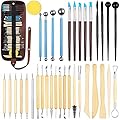 Frasheng 36 Pezzi Strumento per Modellare l’Argilla,Attrezzi Ceramica,Strumenti Argilla,Ceramiche di Attrezzi Sculpting Tool,Ceramica Strumento Graver Kit,Kit per Modellazione,per Scultura in Argilla
