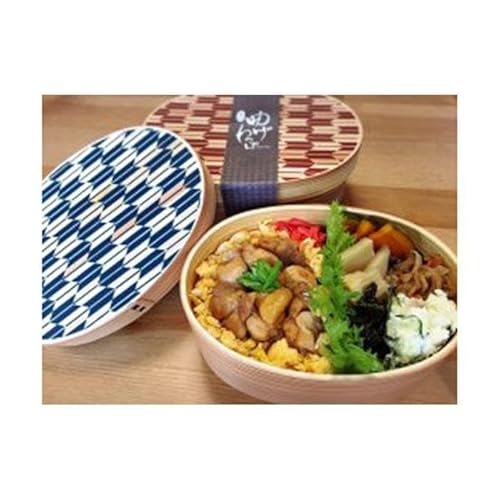 [ 2個セット 赤 青 ] 曲げわっぱ 弁当箱 まげわっぱ 白木 矢羽柄 和柄 ランチボックス メンズ 女性 男性 lunch box お弁当[YS6]