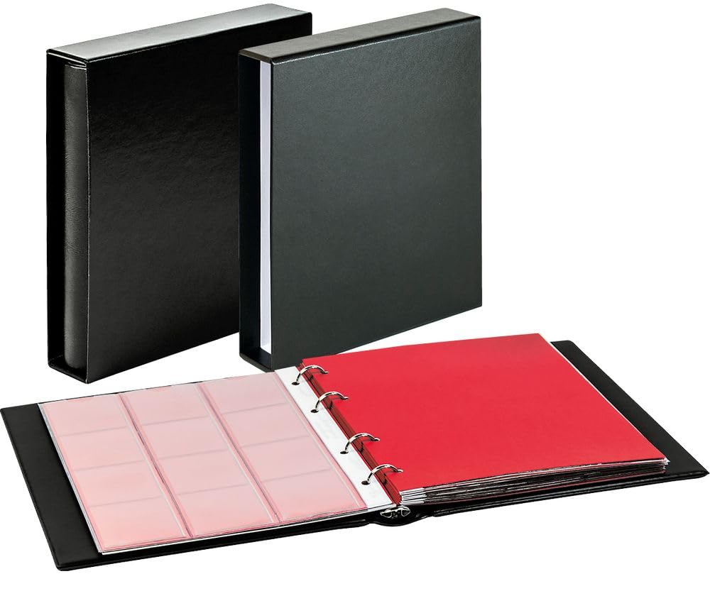 LINDNER Das Original Juego: Álbum para Monedas Karat Classic con Estuche Protector, en Color Negro