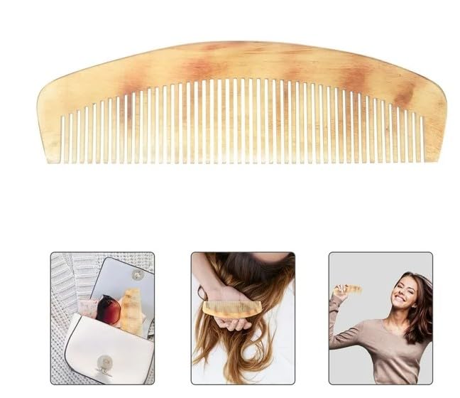 1pc Natural Ox Horn Comb Of Hair No Static Health Care Hair Brush Hairdressing Comb For Hairs,Size2,Hairs Cares,Small in Size,Hairs Combs Beauty and Personal Care,Styling Tools and Appliances