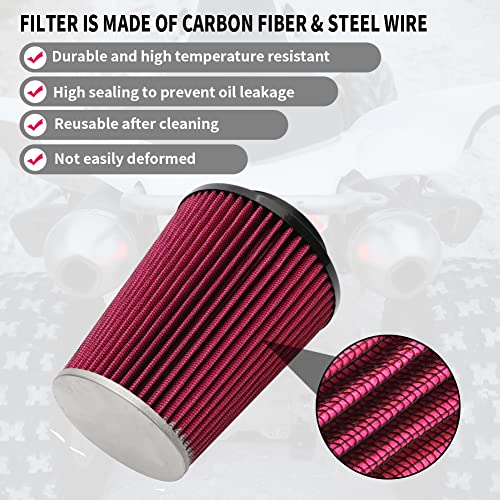 Image of Motoparty Engine Air Filter kit for 2006-2021 Yamaha YFM700 Raptor, 2013-2021 YFM700R & YFM700R SE, W /Intake & Holder Adapter (Silver)