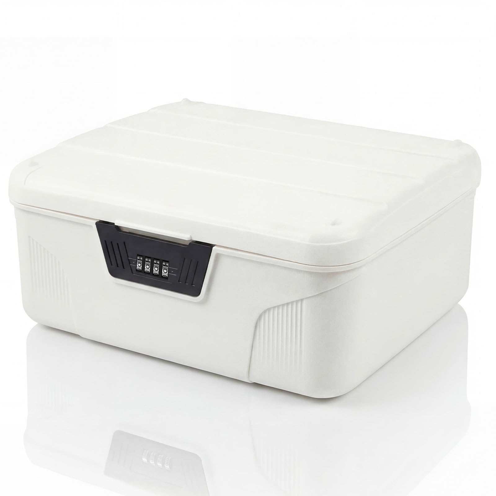 Zynaxir Lockable Storage Box Lockable Medicine Box Lockable Box Medicine Lock Box with Code Locked Storage Box for Kitchen Home, School, Office (White)