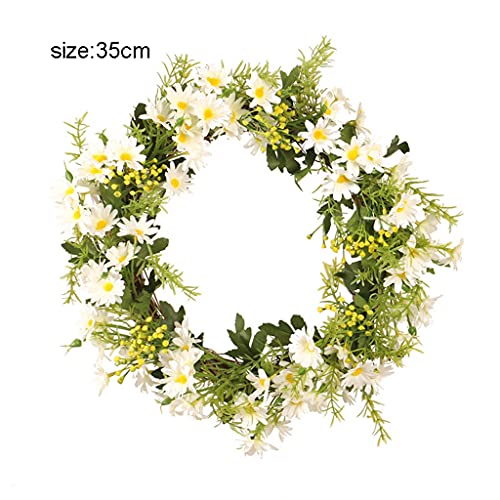 Wodmb Wreath Artificial Flower With Leaves Welcome Front Door Hanging Decoration Garlands Wedding Decoration Festival Hanging Rattan Wreath #TOP5