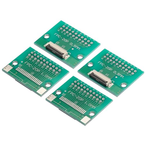 QUARKZMAN Placa Convertidora de FPC FFC PCB de 20P 0.5mm en el Lado del Zócalo, 1.0mm en la Parte Posterior, A Dip 2.54mm Para LCD, Impresora 3D, Cámara, DVD, TV 4 Uds