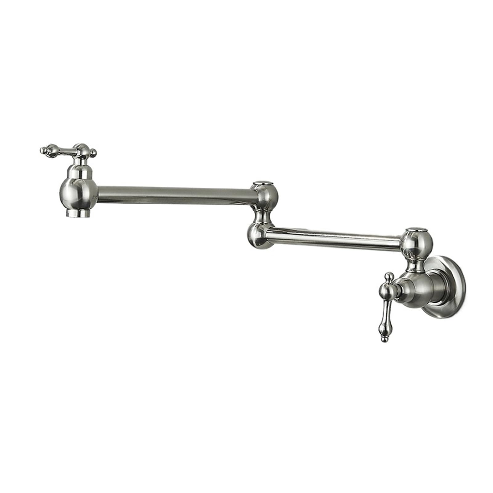 ZQFHSX Folding Into The Wall Faucet, 304 Stainless Steel Universal Rotation Kitchen Concealed Single Cold Tap for Most Scenarios(Nickel)