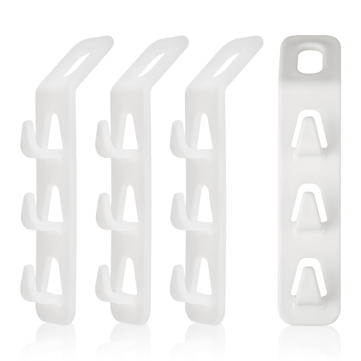 Lotsdonxia White 4 Pcs Plastic Cascading Clothes Hanger Connector Hooks For Space-Saving Wardrobe Organization