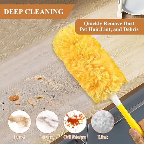 Image of JMIATRY 60PCS Disposable Duster Refills for Swiffer Duster Refills 360 Degree Duster Pads Heavy Duty Duster Refill with Adjustable Handle Disposable Duster for Cleaning Home, Office