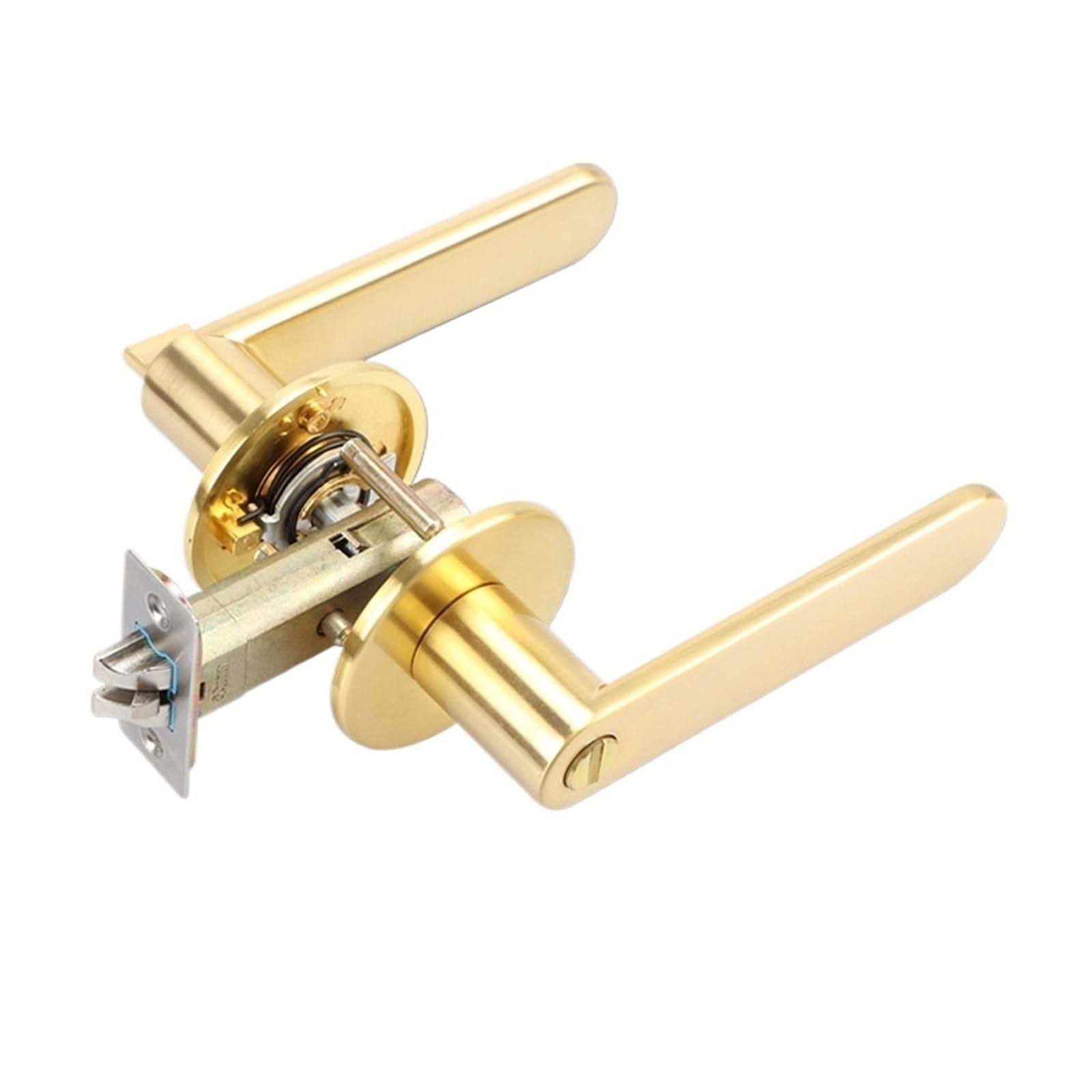 Sjloynwq Gold Withoutkey Door Handle Lock With Key Zinc Alloy Cylinder For Bathroom