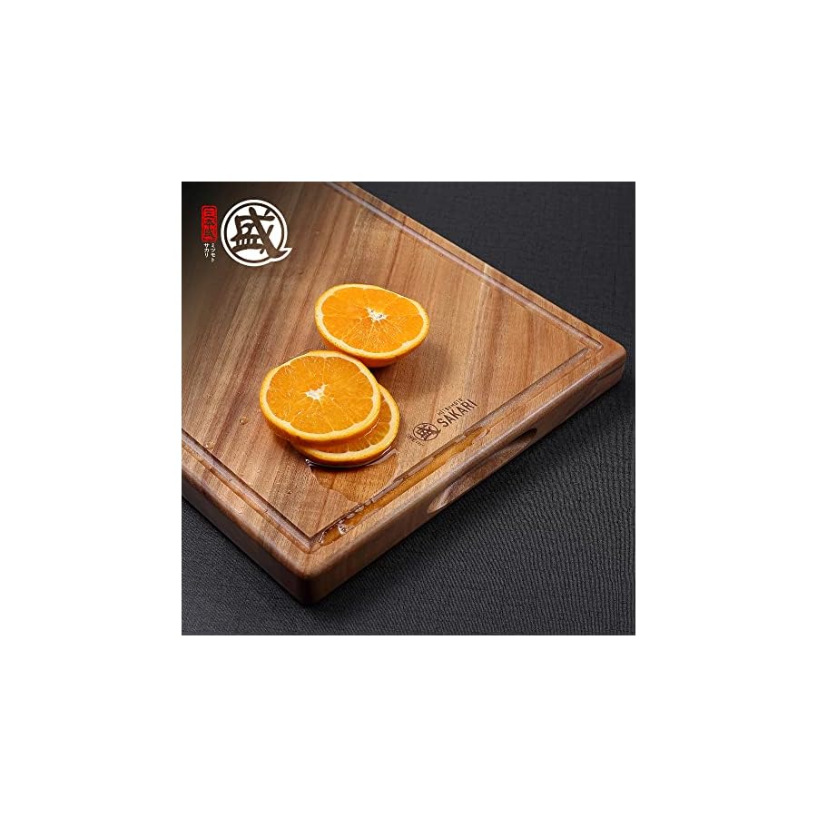 MITSUMOTO-SAKARI-Japanese-Acacia-Wood-Cutting-Board-17--13-in-Kitchen-Cutting-Board-for-Meat-Vegetables-Cheese-Pure-Natural-Textured-Chopping-Board-with-Juice-Groove MITSUMOTO SAKARI Japanese Acacia Wood Cutting Board, 17 × 13 in Kitchen Cutting Board for Meat Vegetables Cheese, Pure Natural Textured Chopping Board with Juice Groove
