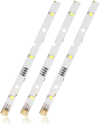 3PCS LED Strip Light for RONGSHENG/HISENSE Refrigerator E349766 MDDZ-162A 1629348 1529227 DC12V 2W LED Fridge Light Bar compatible with Kenwood Fridge KIFF5017 KIFF5020 KIFF7017 KIFF7020 KSBNDIX18
