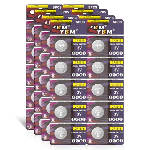 YKM 40 Pack CR1616 DL1616 1616 Battery for Car Remote CR1616 3V Lithium Battery