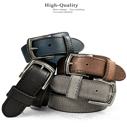 Genuine Leather Casual Jean Belt or Strap 1-1/2"(38mm) Wide & Crazy Horse 1-3/8"(35mm) Wide Belt2