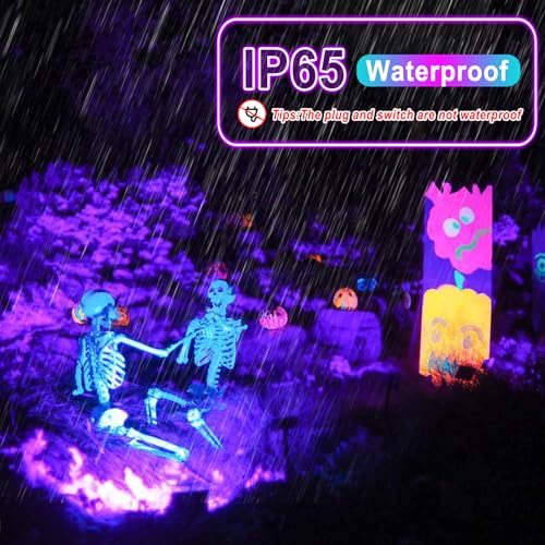 Image of 1 Pack 100W Black Light, LED Blacklight with US Plug and Switch, Black Lights for Glow None Party, Halloween,Body Painting,Fluorescent Painting and Tapestry