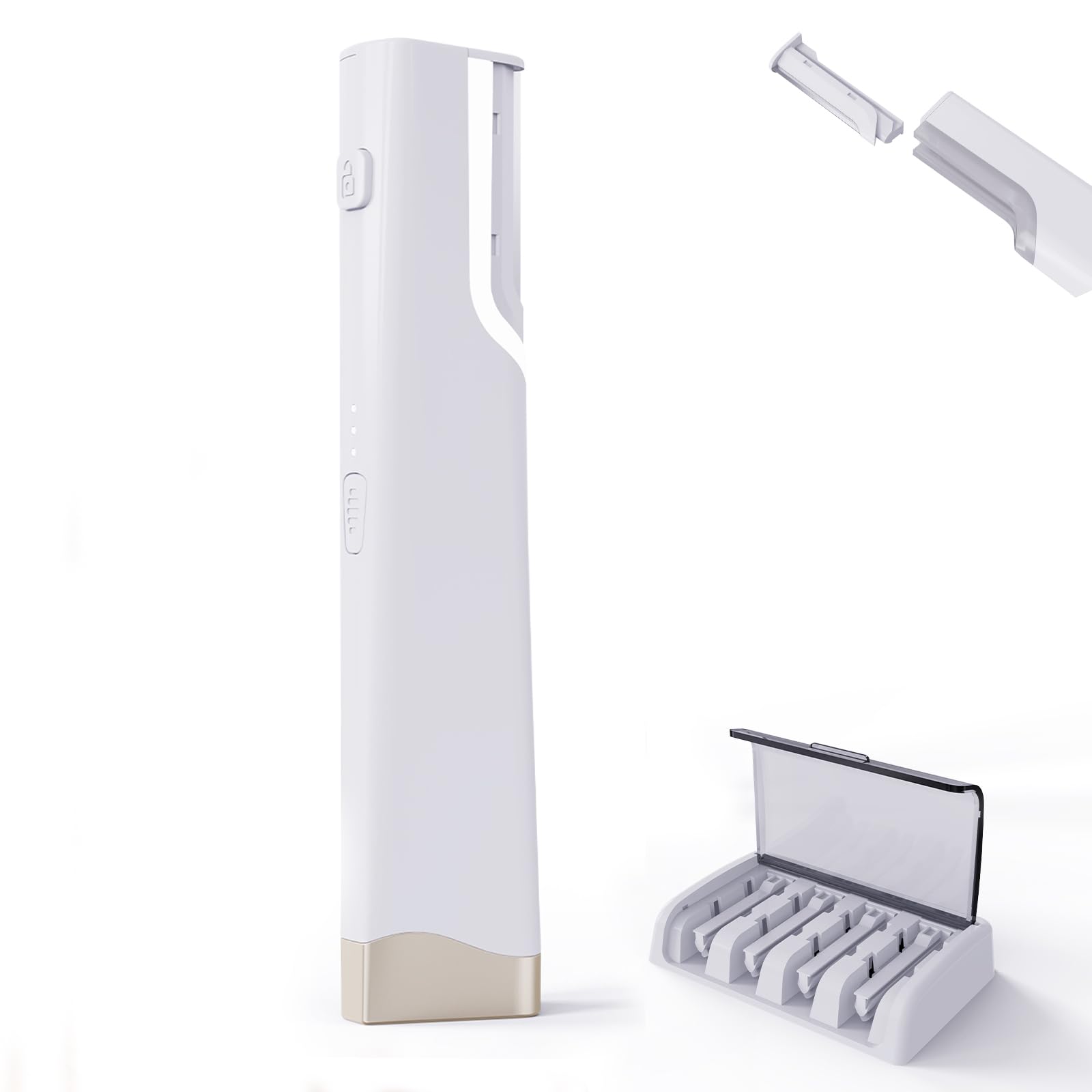 Sonic Dermaplaning Tool - Herramienta de afeitar Dermaplane recargable para mujer con 5 cuchillas de repuesto, removedor de pelusas de melocotón, suave y radiante