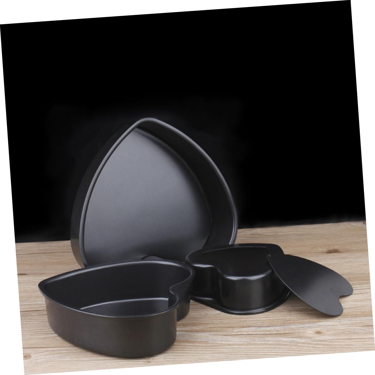 Molde para Tartas Forma de Corazón con Fondo Desmontable Molde de Aluminio Antiadherente para Bizcochos Pequeños Bandeja Útil para Hornear Casa y Fiestas Resistente y Duradero