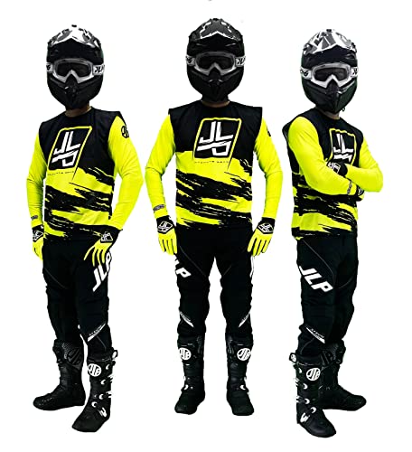 JLP RACING TENUE PANTALON MAILLOT GANTS MOTO CROSS QUAD ENDURO VTT BMX MTB ENFANT SNATCH JAUNE FLUO XXL