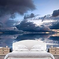 Wall Mural Sunset Sunrise Background Nature Scenery Removable Self-Adhesive Wallpaper Wall Decoration for Bedroom Living Room - 66x96 inches