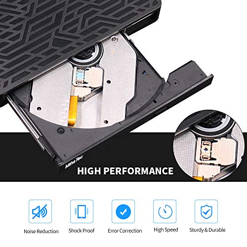 image for MthsTec External DVD CD Drive, 2-Port Hub USB 3.0 with Type-C SD/TF Ca