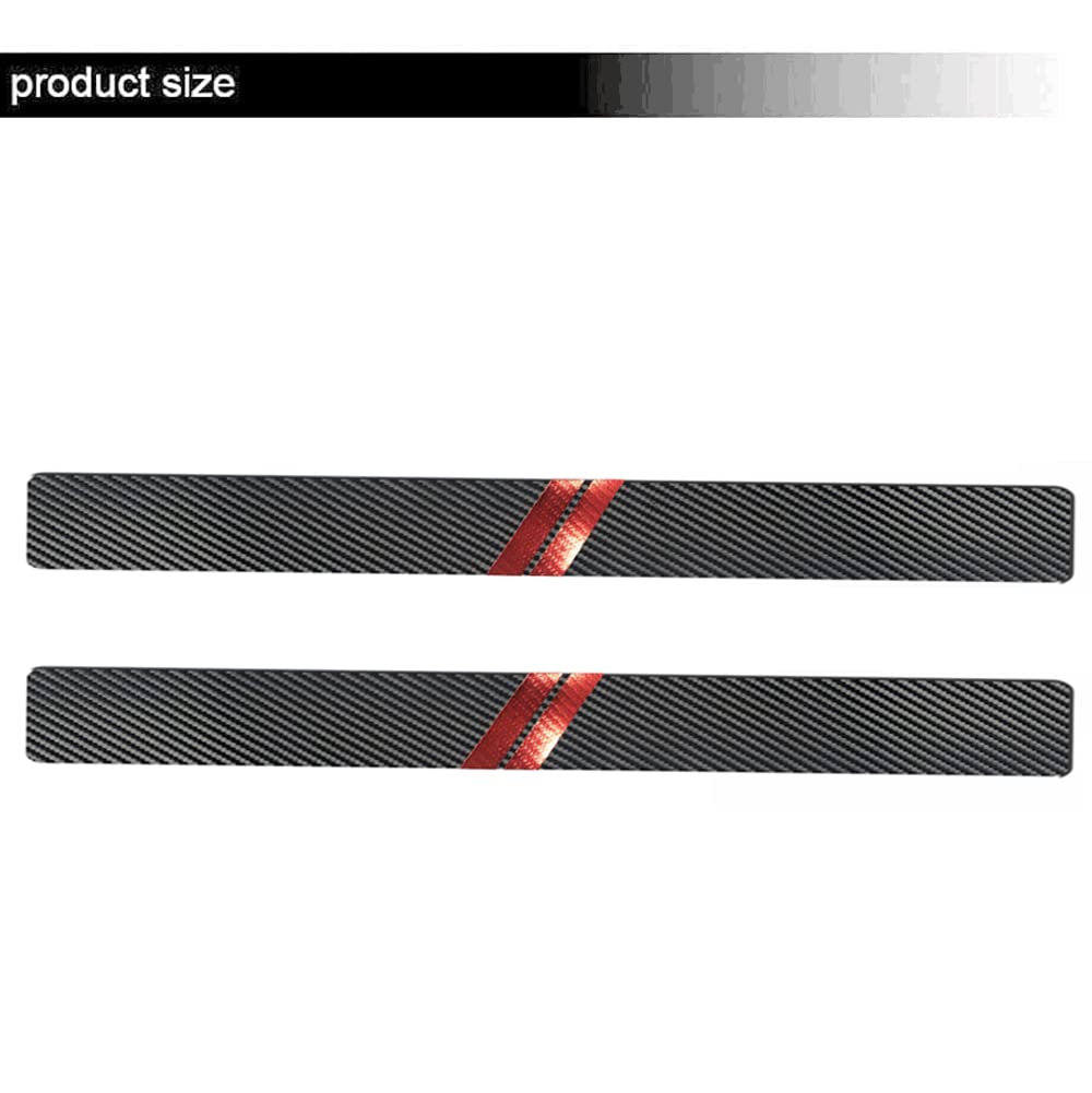 LEXLEY 3D Hash Mark For Dodge 2010-2023 Challenger Carbon Fiber Style Leather Door Sill Protector Anti-Dirty Scuff Plate Cover Guard Sills Protector Trim,Welcome Pedal Protect 2PCS -RED