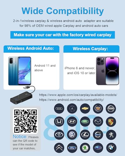CHOVE 2-in-1 Wireless CarPlay & Android Auto Adapter, Upgrade Wired to Wireless, Compatible with iOS 10& Android - image 5