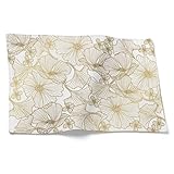 CEVAN Manteles Individuales Lino Hosteleria Tapete Cafetera Flor Juego de 4, Colores Escritorio Stitch Ecológico para Una Decoración Sostenible del Hogar, 32x42cm