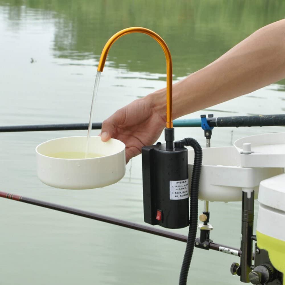 Lawaia Pompe à eau Automatique pour la Pêche en plein air, Or, Noir, 1.85 m