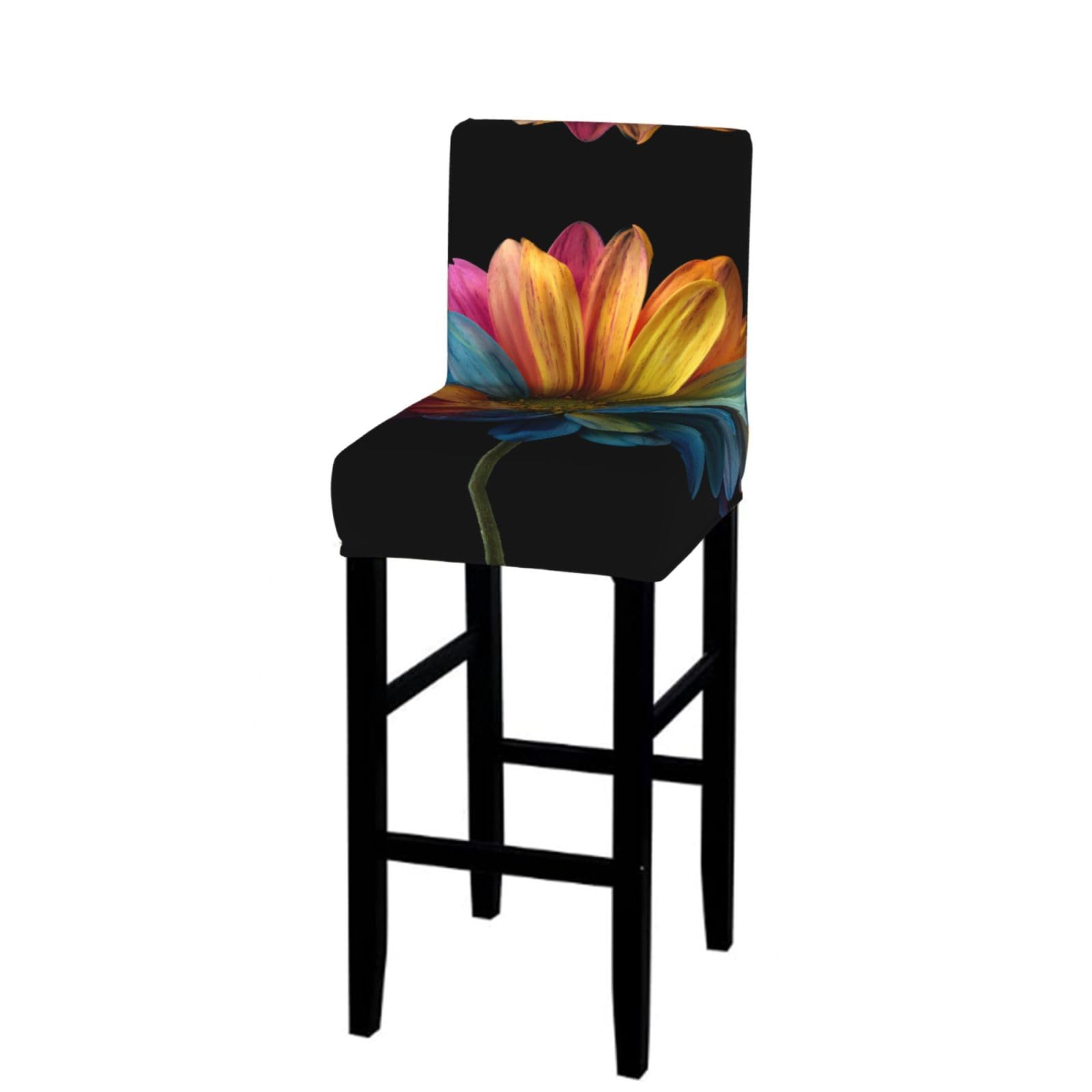 WXWJSHMGC Multi-Color Daisy Print Bar Stool Covers Stretch Counter Height Chairs Covers